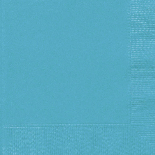 Caribbean Teal 50 Luncheon Napkins 2ply 33cm x 33cm (13" x 13")
