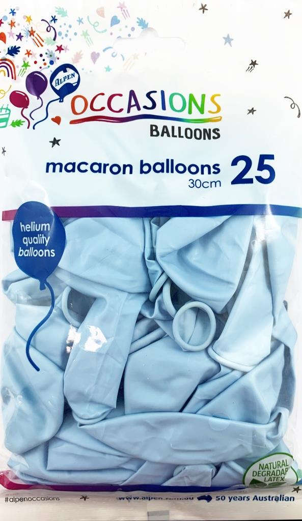 Buy Macaron Light Blue 30cm Balloons P25 at NIS Packaging & Party Supply Brisbane, Logan, Gold Coast, Sydney, Melbourne, Australia