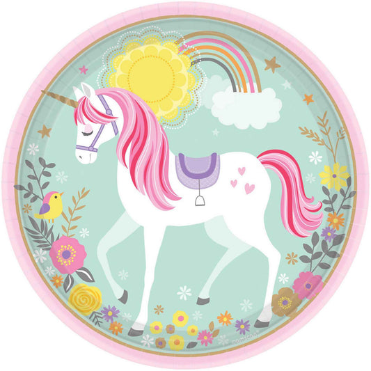 Magical Unicorn 23cm Round Plates NIS Traders