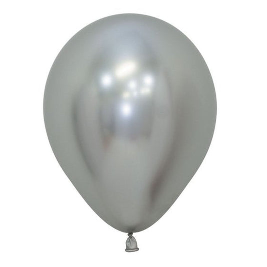 Metallic Reflex Silver Latex Balloons 12cm, 50pk sempertex NIS Traders