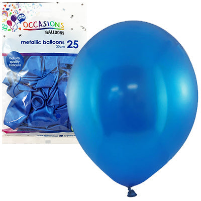 Buy Metallic Royal Blue 30cm Balloons P25 at NIS Packaging & Party Supply Brisbane, Logan, Gold Coast, Sydney, Melbourne, Australia