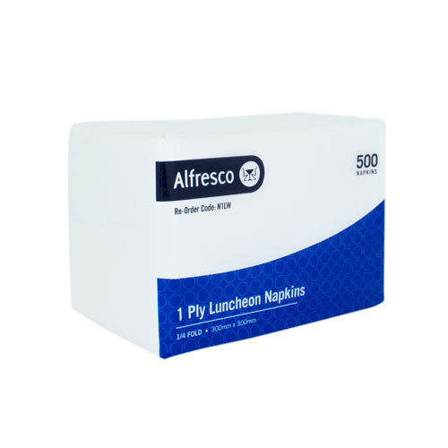 White Luncheon Napkins 1ply 500pk 300mmx300mm
