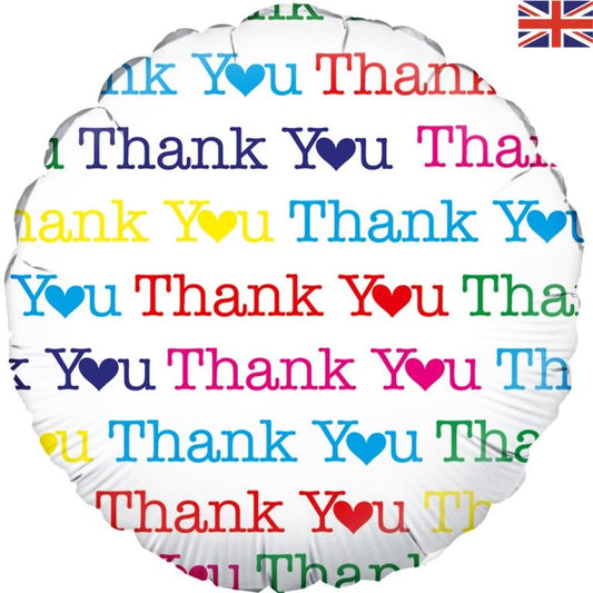 FBAL.18" THANK YOU HEARTS Foil Balloon 45cm 1pc