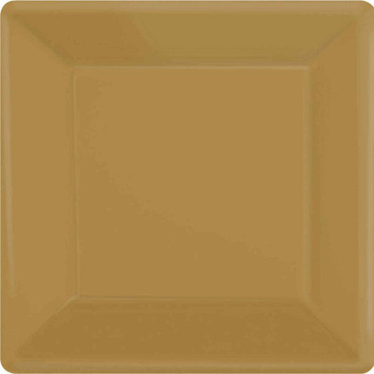 PAPER PLATES 17CM SQUARE 20CT-GOLD NIS Traders