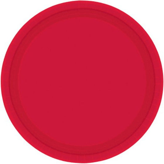PAPER PLATES 23CM ROUND - APPLE RED (20 pack) NIS Traders