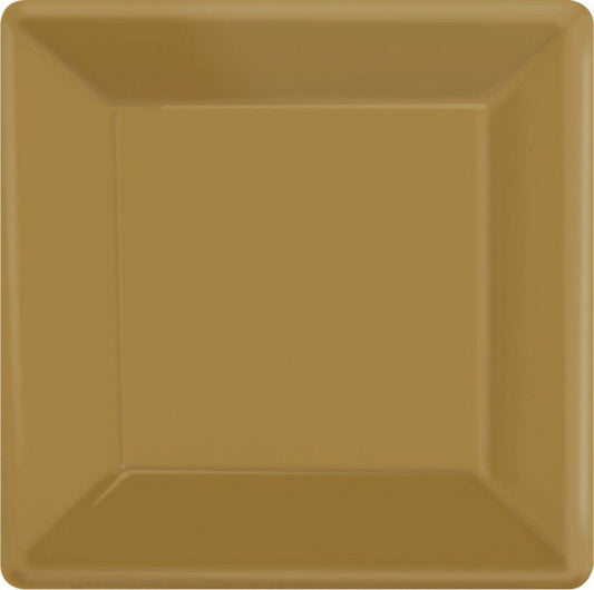 PAPER PLATES 26cm Square - GOLD 20pk NIS Traders