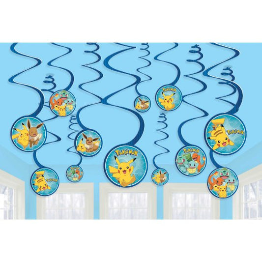 POKEMON CLASSIC Spiral Decorations  12pk NIS Traders