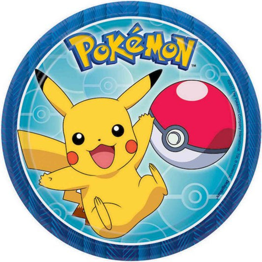 POKEMON CORE 17cm Round Paper Plates 8pk NIS Traders