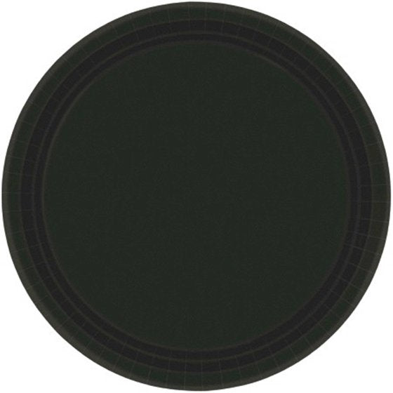 Paper Plates 17CM Round - JET BLACK (20 Pack) NIS Traders