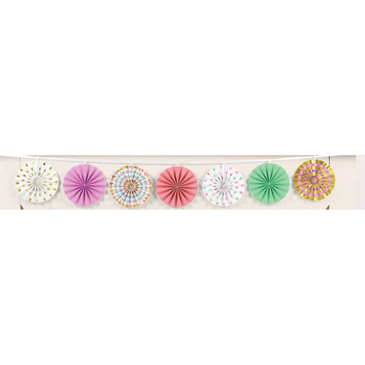 Pastel Mini Fans Garland Foil Hot Stamped Paper NIS Traders