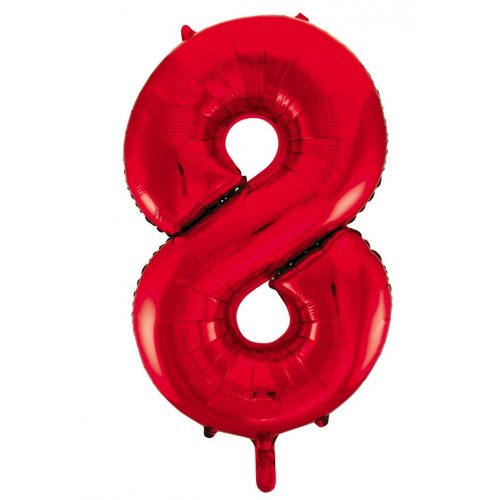 Buy Pastel Red Foil Balloon Number #8 (34inch) at NIS Packaging & Party Supply Brisbane, Logan, Gold Coast, Sydney, Melbourne, Australia
