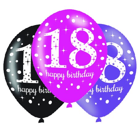 Pink 18th B'day  Latex Balloons NIS Traders