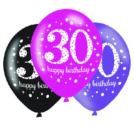 Pink 30th B'day  Latex Balloons NIS Traders