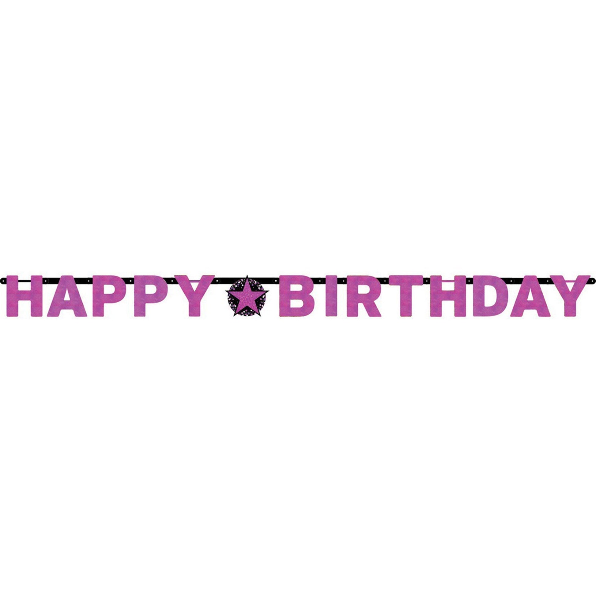 Pink Celebration Happy Birthday Letter Banner NIS Traders