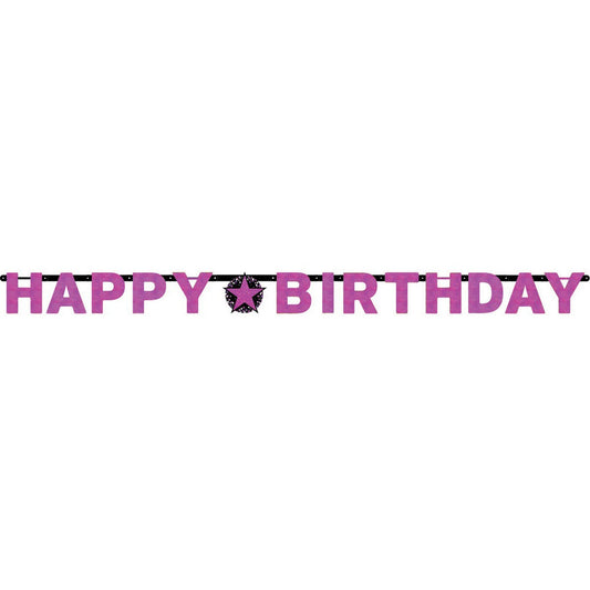 Pink Celebration Happy Birthday Letter Banner NIS Traders