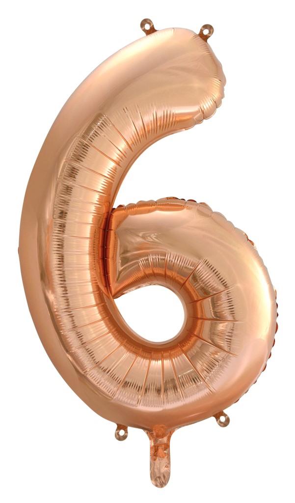 Buy Rose Gold Foil Balloon Number #6 (34inch) at NIS Packaging & Party Supply Brisbane, Logan, Gold Coast, Sydney, Melbourne, Australia