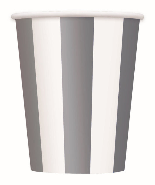 STRIPES SILVER 355ML (12OZ) PAPER CUPS 6pk NIS Traders