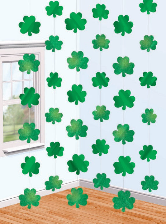 Shamrocks Hanging Foil String Decorations NIS Traders