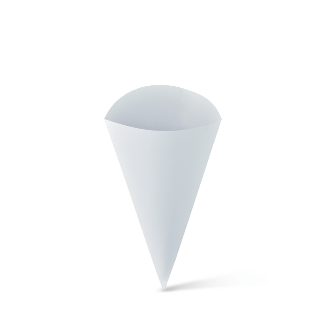 WHITE SMALL FOOD CONE 125PCS