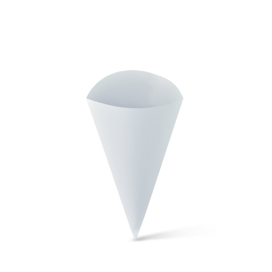 WHITE SMALL FOOD CONE 125PCS