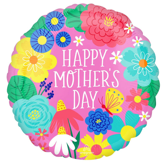 HAPPY MOTHER'S DAY PRETTY FLOWERS IN PINK 45CM