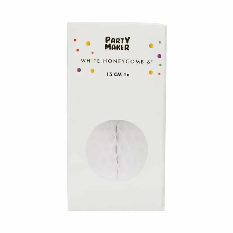 Honeycomb Decoration- WHITE 1pc 6"15cm