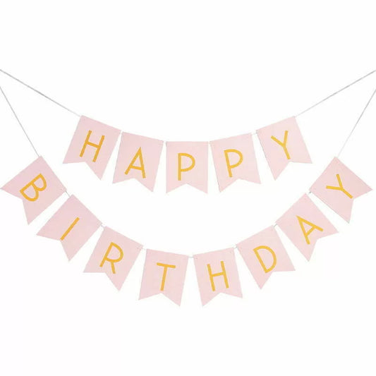 PINK Happy Birthday BUNTING 3.3m 1pc