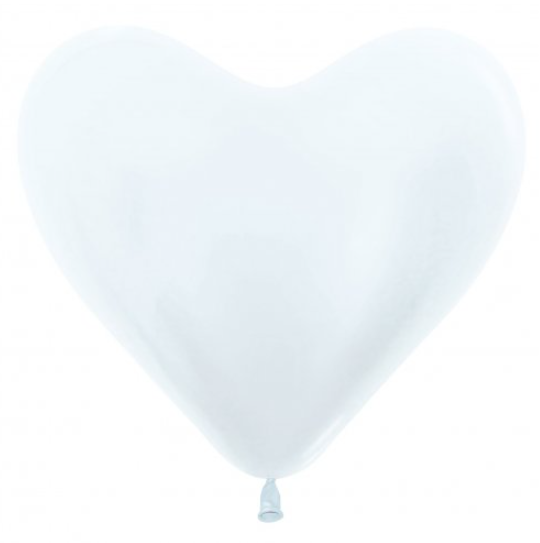 Satin White Heart Shape
